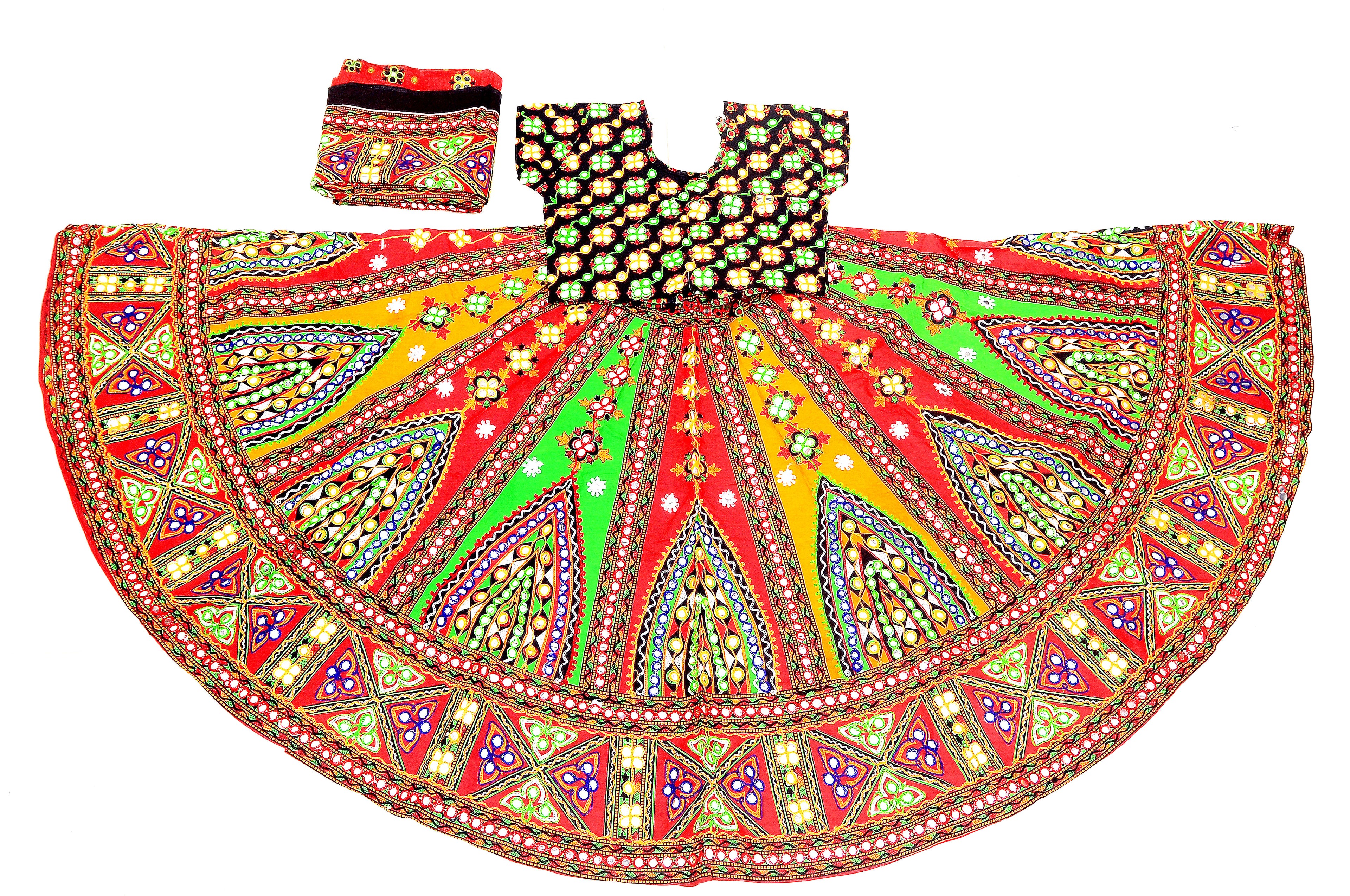 Banjara India Cotton Long Flair Aari Embroidery Kutch Work