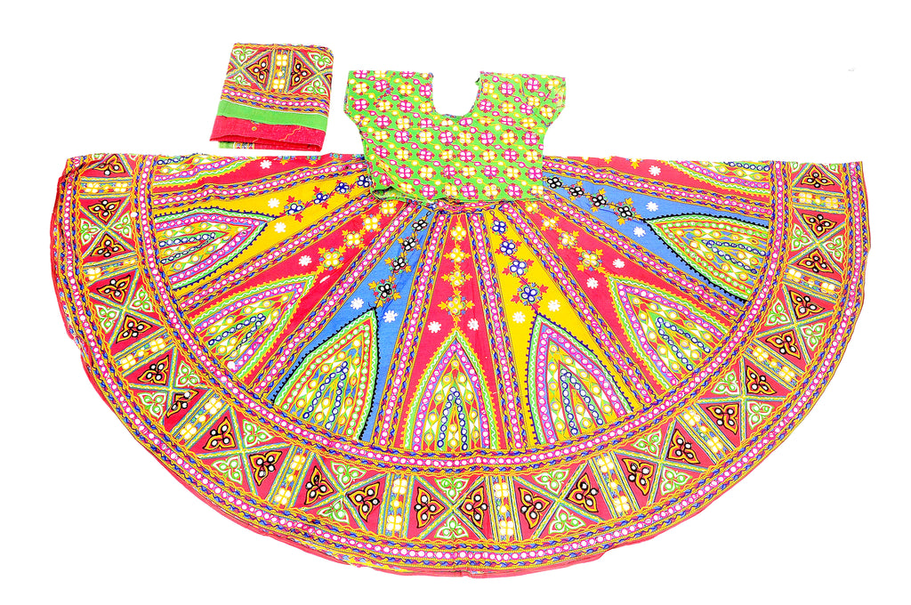 Banjara India Cotton Long Flair Aari Embroidery Kutch Work