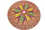 Banjara India Cotton Long Flair Aari Embroidery Kutch Work (Lehenga Choli) Chaniya Choli Set with Dupatta--Temple-05