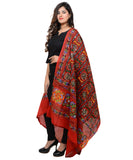 Banjara India Women's Pure Cotton Aari Embroidery & Foil Mirrors Dupatta (Bharchak VIP) Red - VIP03 - Banjara India