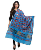 Banjara India Women's Pure Cotton Aari Embroidery & Foil Mirrors Dupatta (Bharchak VIP) Turquoise - VIP13 - Banjara India