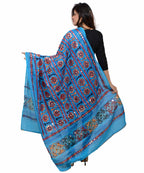 Banjara India Women's Pure Cotton Aari Embroidery & Foil Mirrors Dupatta (Bharchak VIP) Turquoise - VIP13 - Banjara India