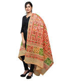 Banjara India Women's Pure Cotton Aari Embroidery & Foil Mirrors Dupatta (Bharchak VIP) Beige - VIP14 - Banjara India