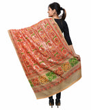 Banjara India Women's Pure Cotton Aari Embroidery & Foil Mirrors Dupatta (Bharchak VIP) Beige - VIP14 - Banjara India
