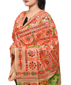 Banjara India Women's Pure Cotton Aari Embroidery & Foil Mirrors Dupatta (Bharchak VIP) Beige - VIP14 - Banjara India