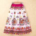 Banjara India Kutchi Emboidered White Girls Chaniya Choli with Dupatta (CC-RING) - WHITE