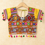 Banjara India Kutchi Emboidered Yellow Girls Chaniya Choli with Dupatta (CC-WAVE) - YELLOW