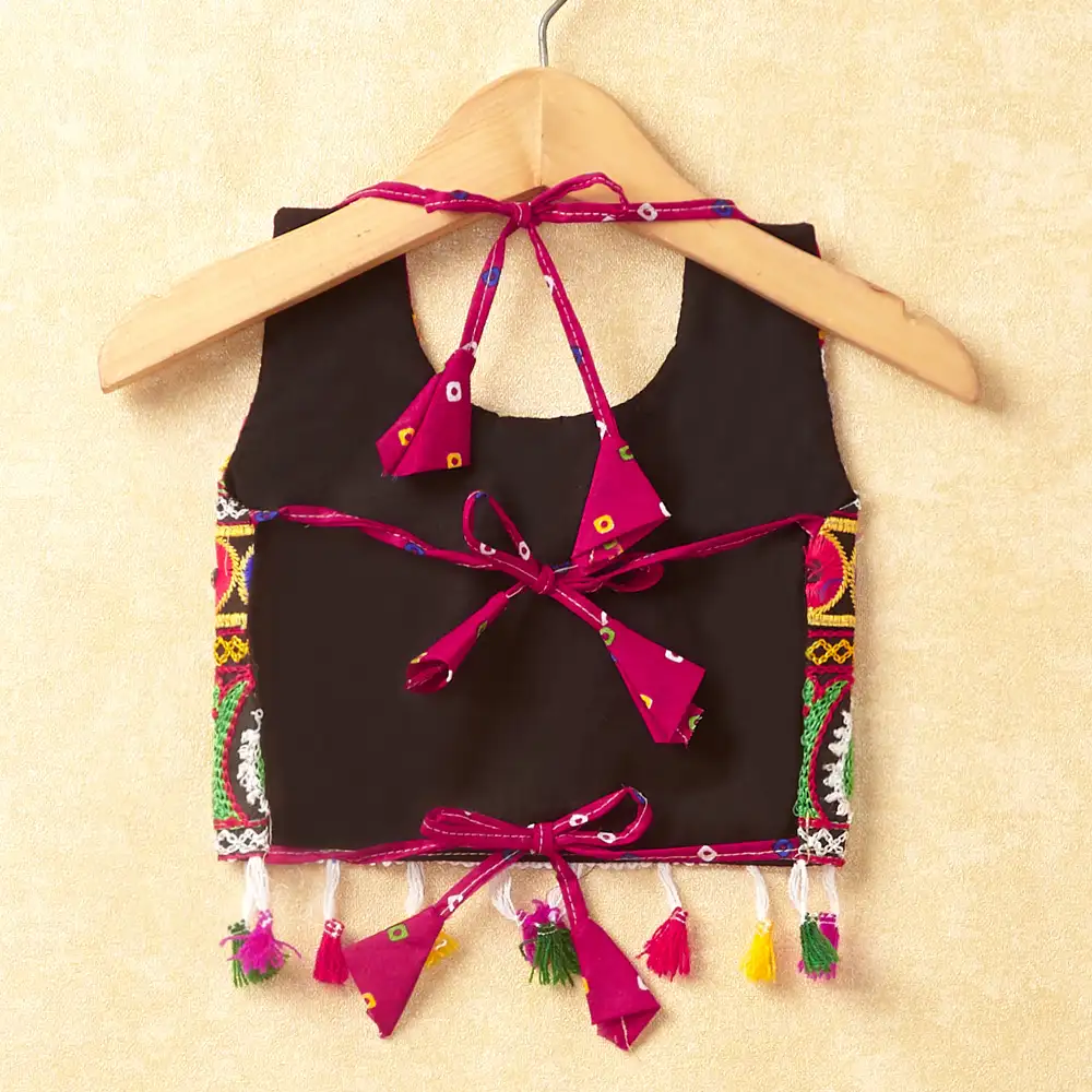 Banjara India Kutchi Embroidered Girls Chaniya Choli with Dupatta (CC-POP) - Pink