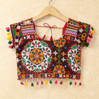 Banjara India Kutchi Emboidered Red Girls Chaniya Choli with Dupatta (CC-RING) - Red