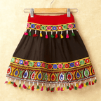Banjara India Kutchi Emboidered Yellow Girls Chaniya Choli with Dupatta (CC DROP) - BLACK