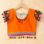 Banjara India Kutchi Emboidered Orange Girls Chaniya Choli with Dupatta (CC-RING) - ORANGE