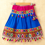Banjara India Kutchi Emboidered Pink Girls Chaniya Choli with Dupatta (CC-DROP) - BLUE