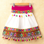 Banjara India Kutchi Emboidered Orange Girls Chaniya Choli with Dupatta (CC-DROP) - WHITE