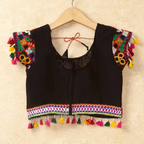 Banjara India Kutchi Emboidered Black Girls Chaniya Choli with Dupatta (CC-RING) - Black