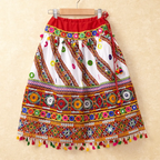 Banjara India Kutchi Emboidered White Girls Chaniya Choli with Dupatta (CC-WAVE) - WHITE