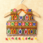 Banjara India Kutchi Emboidered Red Girls Chaniya Choli with Dupatta (CC-DROP) - ORANGE