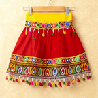 Banjara India Kutchi Emboidered Pink Girls Chaniya Choli with Dupatta (CC-DROP) - RED
