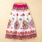 Banjara India Kutchi Emboidered White Girls Chaniya Choli with Dupatta (CC-RING) - WHITE
