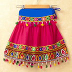 Banjara India Kutchi Emboidered Blue Girls Chaniya Choli with Dupatta (CC-DROP) - PINK