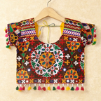 Banjara India Kutchi Emboidered Yellow Girls Chaniya Choli with Dupatta (CC-RING) - YELLOW
