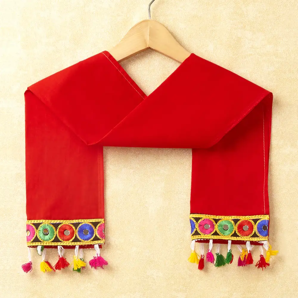 Banjara India Kutchi Emboidered White Girls Chaniya Choli with Dupatta (CC-DROP) - YELLOW