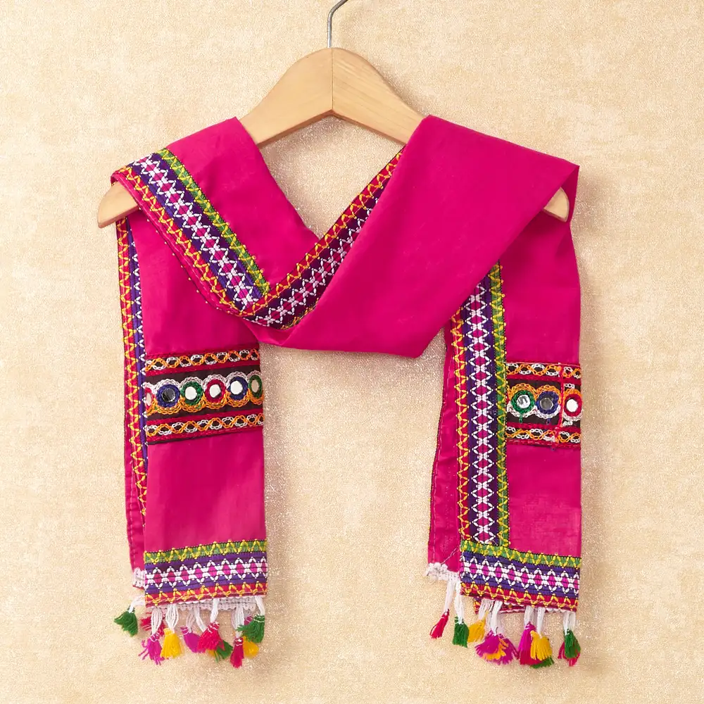 Banjara India Kutchi Emboidered Green Girls Chaniya Choli with Dupatta (CC-WAVE) - Green