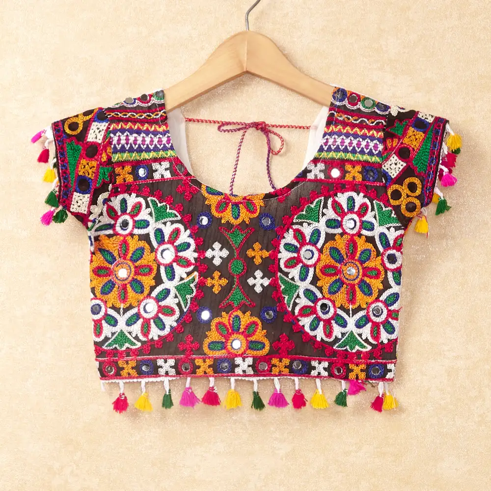 Banjara India Kutchi Emboidered White Girls Chaniya Choli with Dupatta (CC-RING) - WHITE