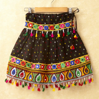 Banjara India Kutchi Emboidered Black Girls Chaniya Choli with Dupatta (CC-POP) - Black