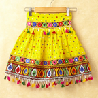 Banjara India Kutchi Emboidered Red Girls Chaniya Choli with Dupatta (CC-POP) - Yellow