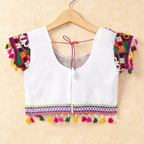 Banjara India Kutchi Emboidered White Girls Chaniya Choli with Dupatta (CC-RING) - WHITE