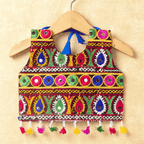 Banjara India Kutchi Emboidered Pink Girls Chaniya Choli with Dupatta (CC-DROP) - BLUE