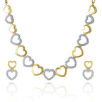 Charms Designer Gold Plated Jewellery Set with Earrings for Women/Girls (NECK-15)