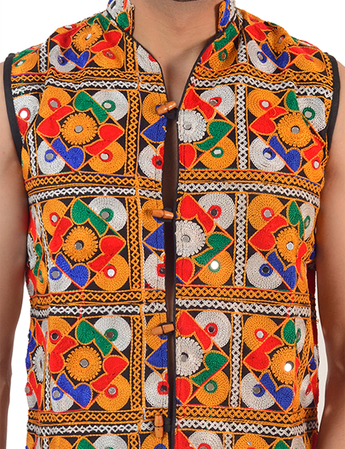 Banjara India Kutch Work Embroidered Navratri Koti/Jacket for Men
