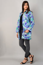 Pre-Order: Kutch Work Embroidered Long Boho Style Blazer White