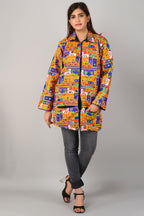 Pre-Order: Kutch Work Embroidered Long Boho Style Blazer - Green