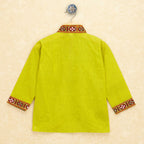 Kutchi Emboidered Kurta Pajama for Boys - Lt. Green