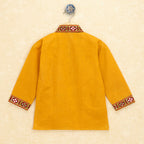 Kutchi Emboidered Kurta Pajama for Boys - Mustard