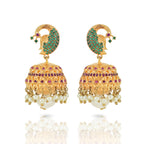 Charms Collection Gold Plated Pendant Set with Earrings for Women (NECK-08)