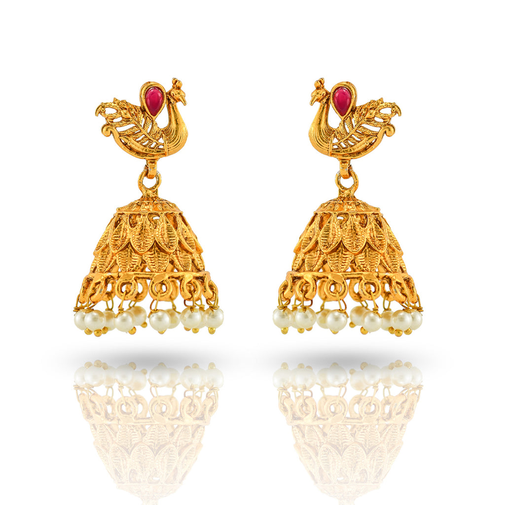 Charms Amazing Gold Plated Peacock Jewellery Set for Women (NECK-07)