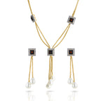 Charms Collection Gold Plated Pendant Set with Earrings for Women (NECK-09)