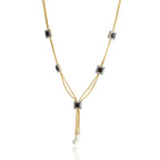 Charms Collection Gold Plated Pendant Set with Earrings for Women (NECK-09)