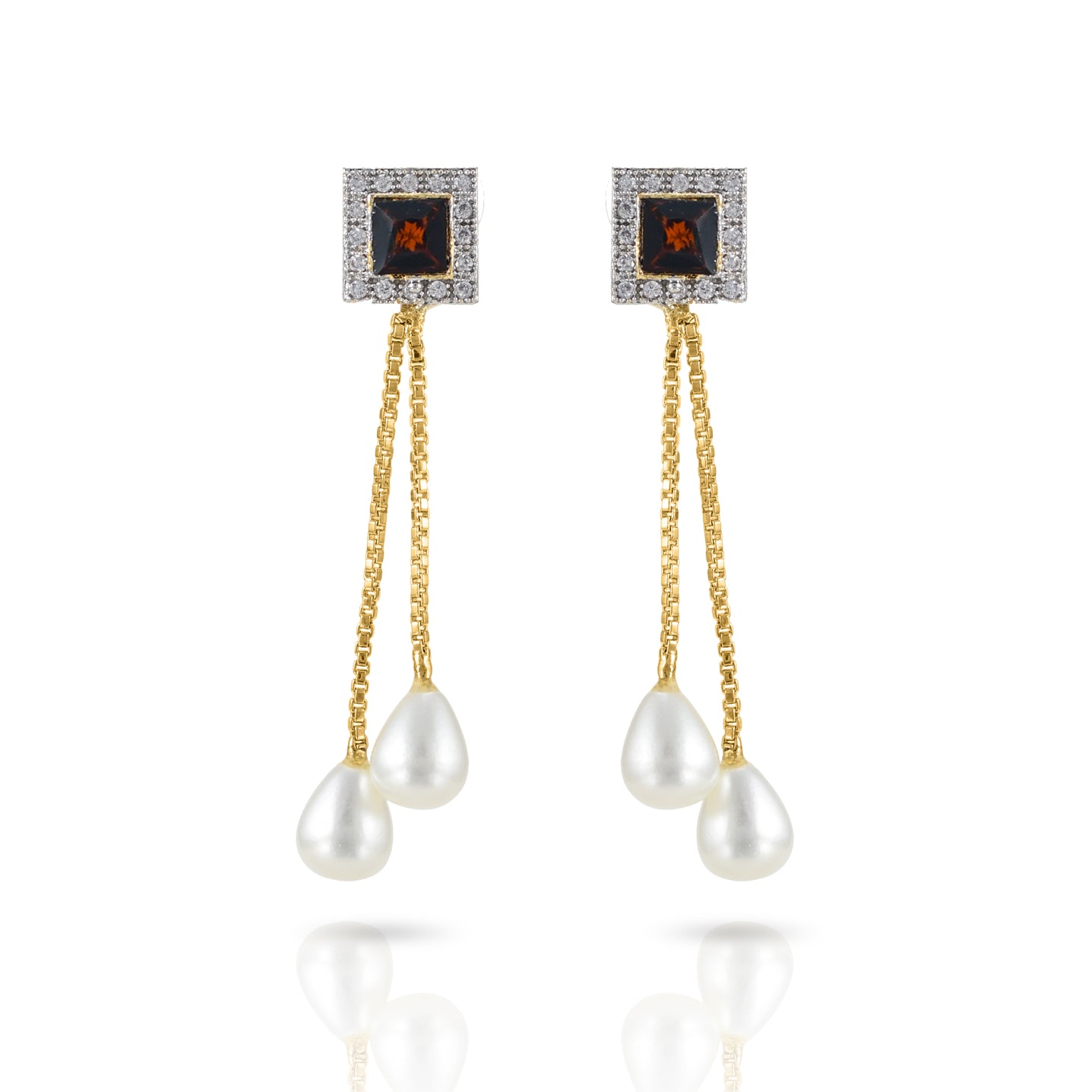 Charms Collection Gold Plated Pendant Set with Earrings for Women (NECK-09)