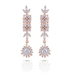 Charms Sparkling Rose Gold AD Jewellery Set with Earrings for Women/Girls (NECK-16)
