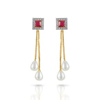 Charms Collection Gold Plated Pendant Set with Earrings for Women (NECK-10)