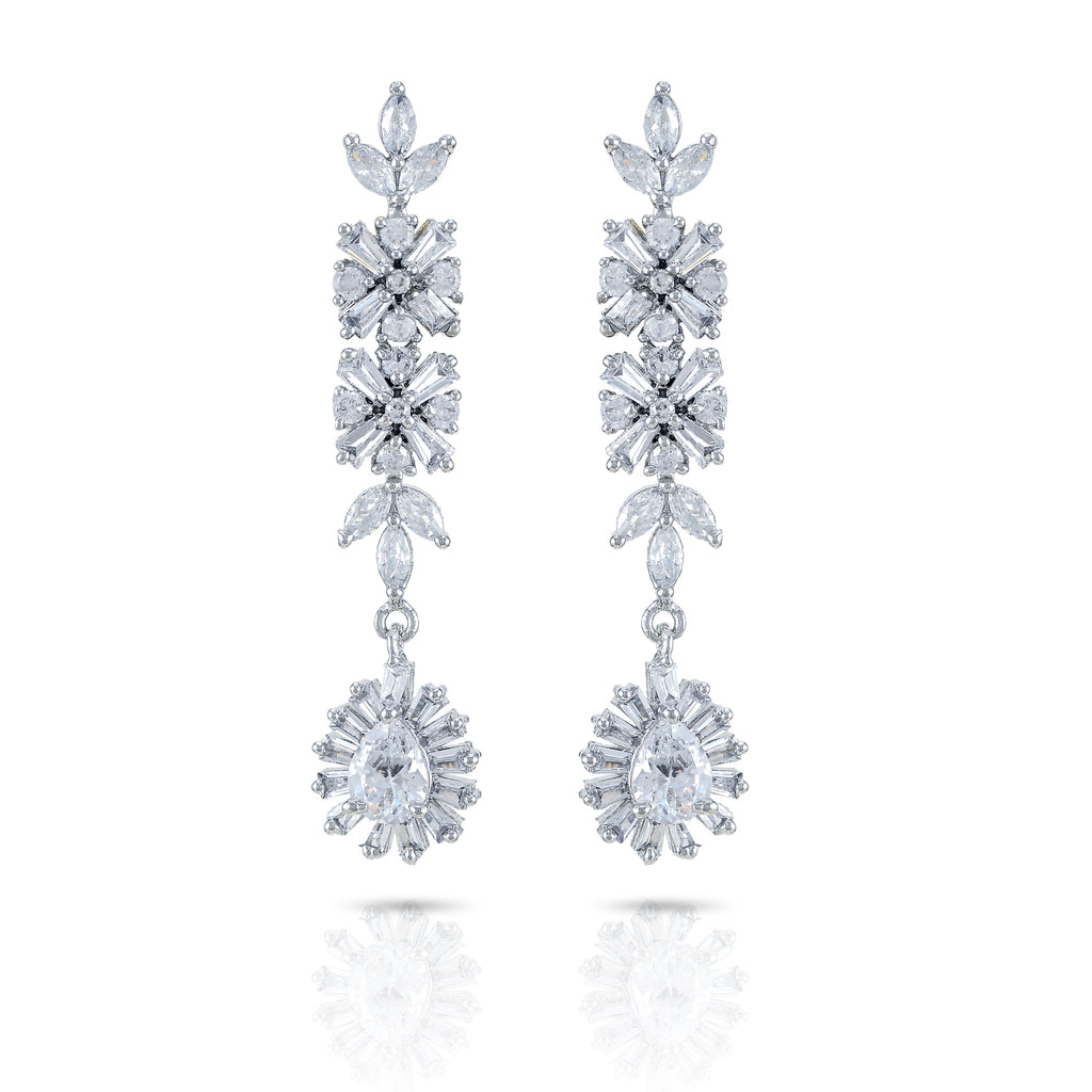 Charms Sparkling AD Jewellery Set with Earrings for Women/Girls (NECK-17)