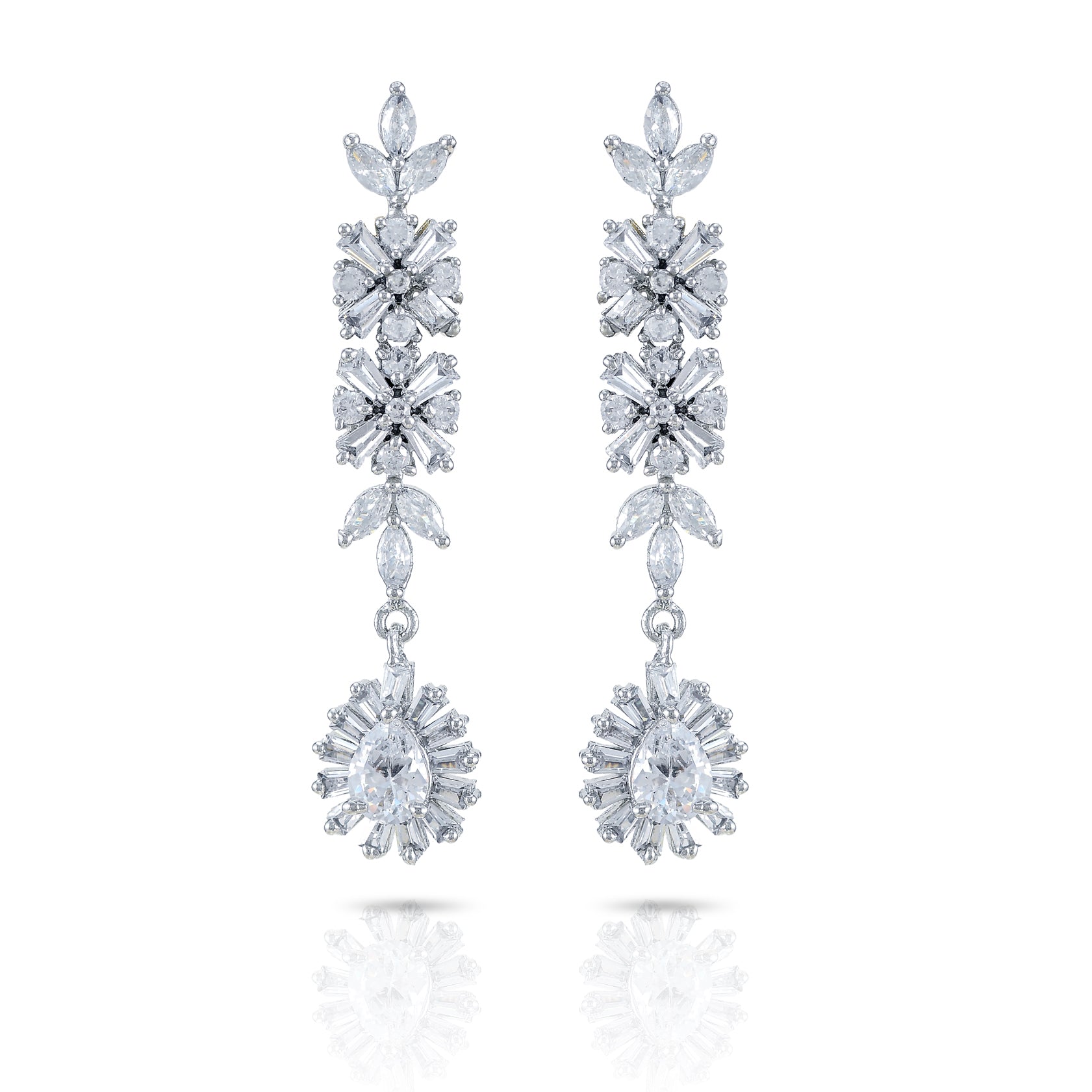 Charms Sparkling AD Jewellery Set with Earrings for Women/Girls (NECK-17)