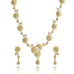 Charms Designer Gold Plated Necklace Set with Earring for Girls/Women (NECK-12)