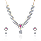 Charms Sparkling AD Jewellery Set with Earrings for Women/Girls (NECK-18)