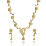Charms Designer Gold Plated Necklace Set with Earring for Girls/Women (NECK-12)