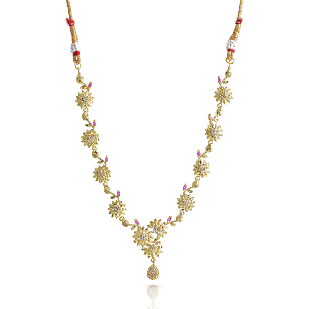 Charms Designer Gold Plated Necklace Set with Earring for Girls/Women (NECK-12)